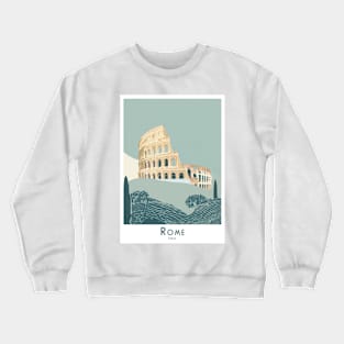 Vintage Italy Rome Colosseum Travel Poster" Crewneck Sweatshirt